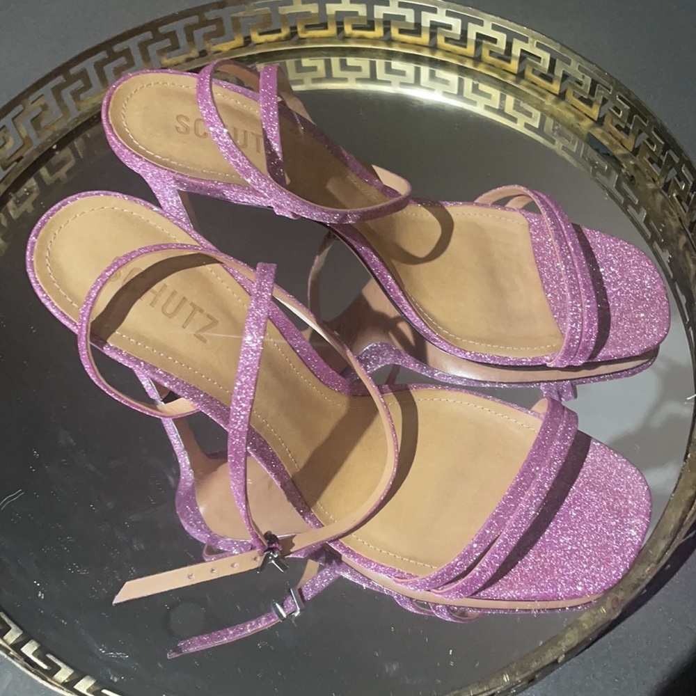 Purple with pink glitter heels - Picture 8 of 11